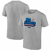 Men's Oklahoma City Thunder Heather Gray 2024 Playoffs Defensive Stance T-Shirt,baseball caps,new era cap wholesale,wholesale hats